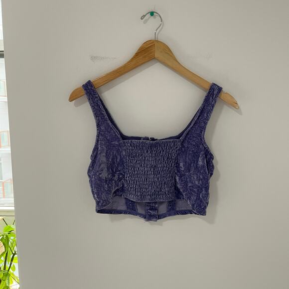 Wild Fable Purple Crushed Velvet Corset Crop Top Size XS - Picture 6 of 6